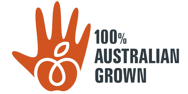 Cider Australia's 100% Australian Grown image depicts a hand apparently ppicking a fresh apple to make real cider
