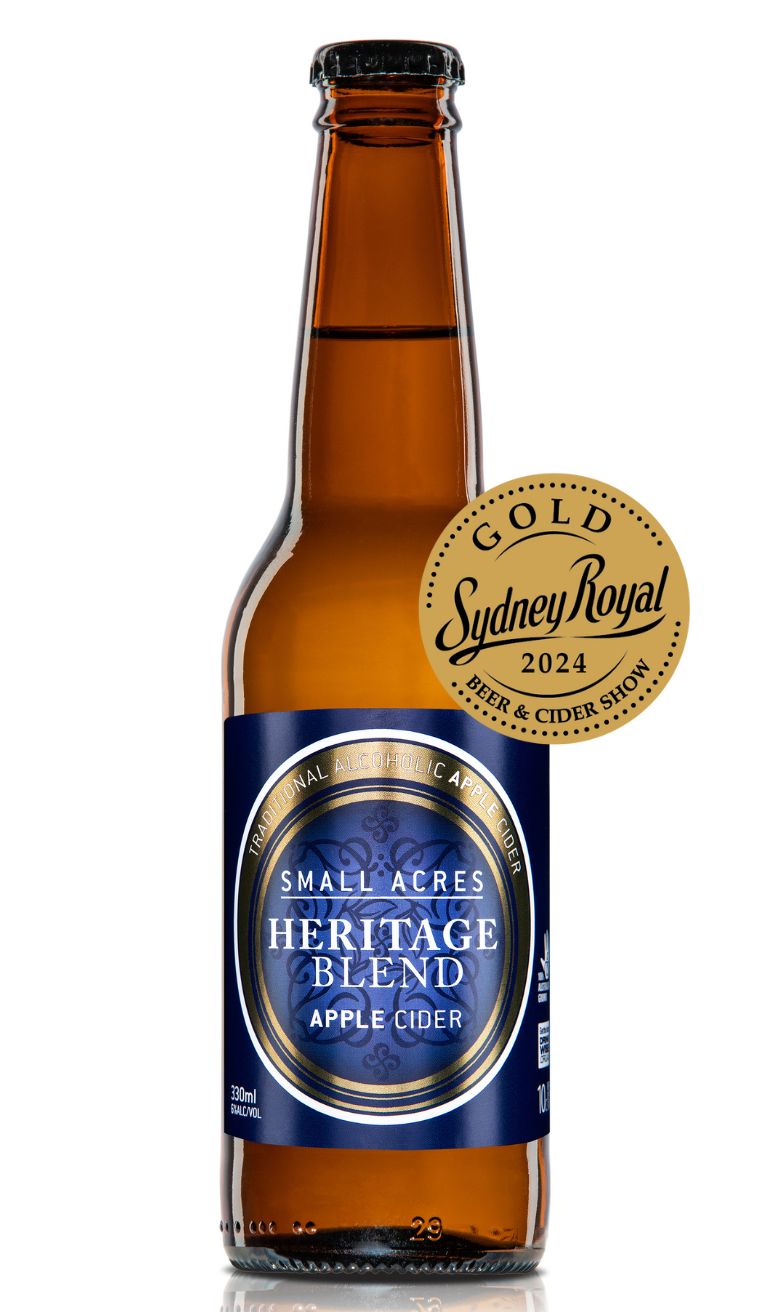 330ml bottle of Heritage Blend with a Gold Sydney Royal Beer and Cider Show 2024 medal