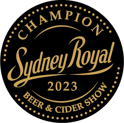 A Sydney Royal Beer and Cider Show 2023 Champion Medal symbol; awarded to the Small Acres Cyder Pink Lady Apple Cider